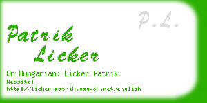 patrik licker business card